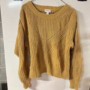 Amazon Mustard Cable Knit Sweater